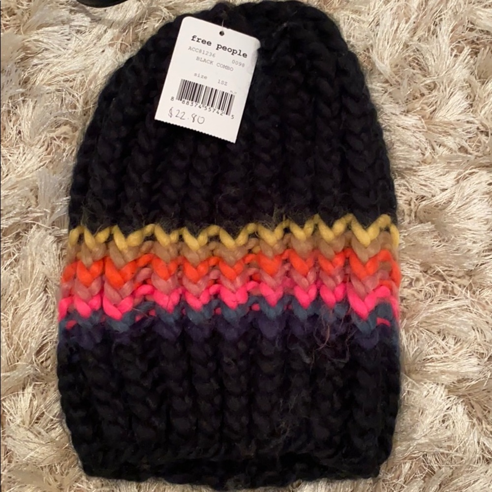 NWT Free People multicolored knit beanie
